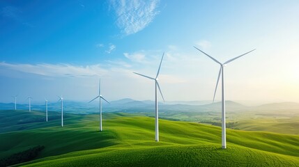 Clean Energy Sources in Beautiful Landscape View