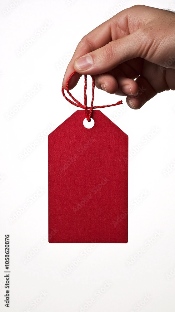 Poster a hand holding a price tag with different value markers, representing the thought process in price-c