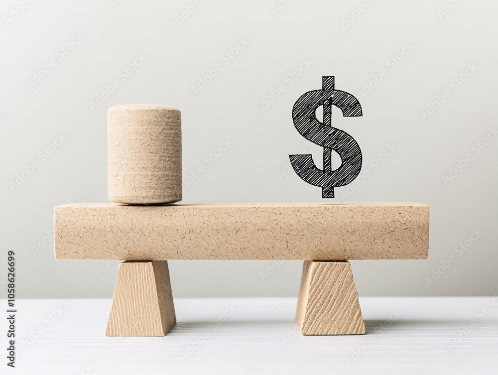 Poster a scale with a price icon on one side and a value symbol on the other, illustrating price-cost perce