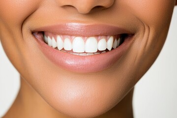 Obraz premium Smiling Middle-Aged Black Woman Close-Up Portrait