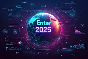 Futuristic Globe Illustration for 2025 Vision