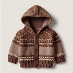 Kids knitwear. Knitted cardigan for boy. Generated with AI.