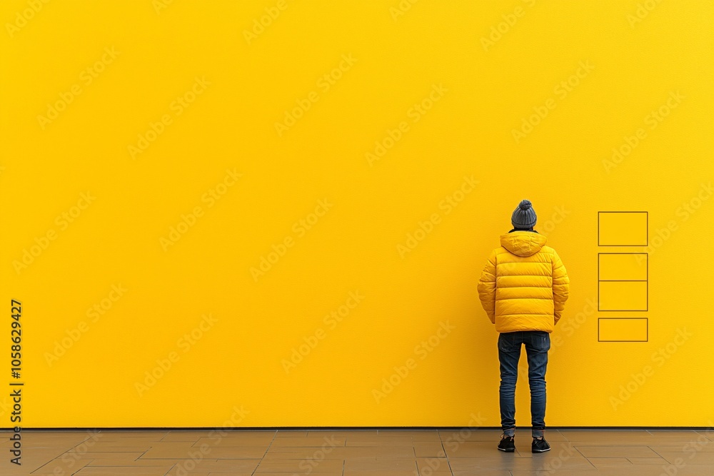 Poster a customer looks at a product with a price and value symbol side by side, emphasizing the perception
