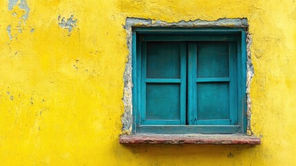 Solid yellow wall surface with a textured appearance, perfect for capturing the essence of vibrant color. This old wall surface adds character and style to any space, offering ample copy space.