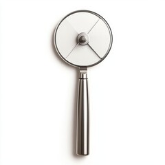 a pizza cutter wheel, kitchen utensil, realistic, stainless steel, isolated on white background