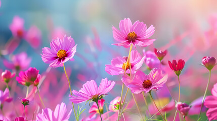 Fototapeta premium Nature in a garden, using flowers as a cover page background for natural flora wallpaper or brochure design.