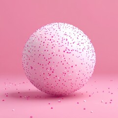 Sparkling Pink Sphere on Vibrant Pink Background