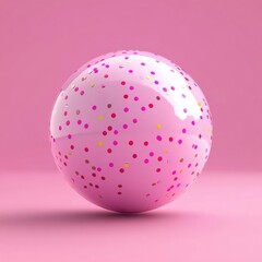 Playful Pink Polka Dot Sphere on Vibrant Background