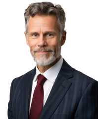 mid-aged business man isolated on white or transparent png