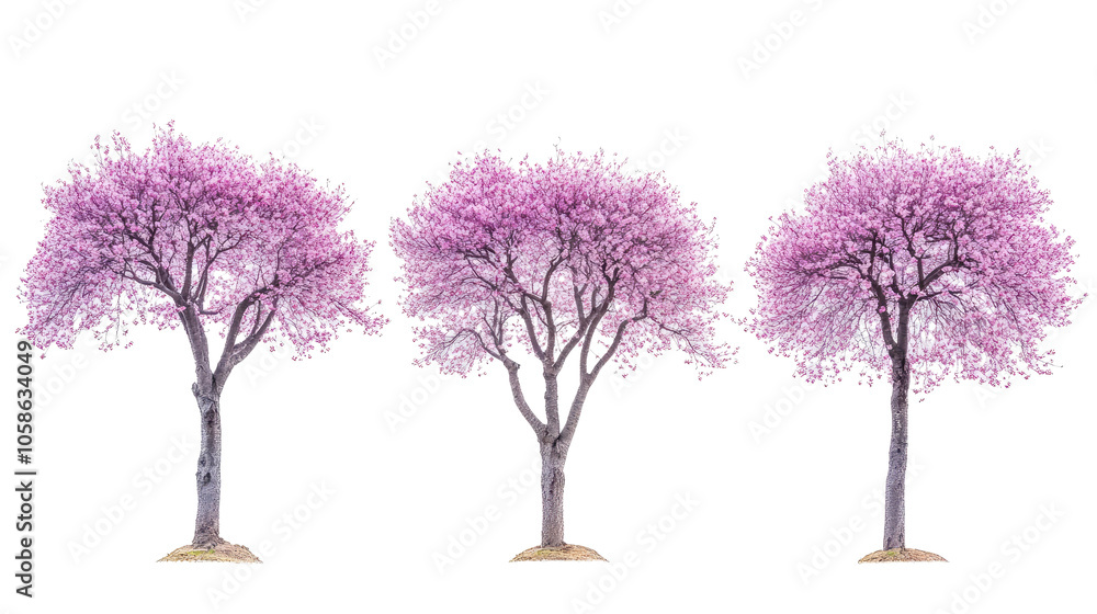 Poster spring cherry blossoms on a transparent background generative ai