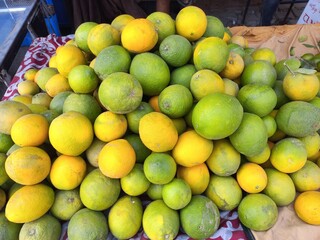 lemons and limes in market