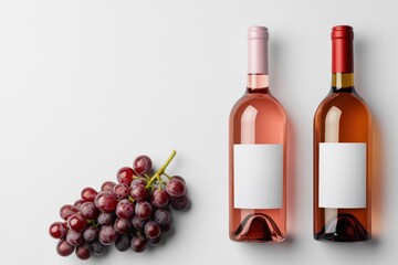 Obraz premium Customizable Wine Bottle : Blank Labels and Grapes Included