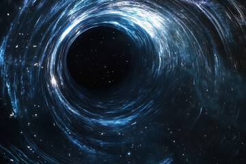 Obraz premium Mysterious cosmic black hole swirling in deep space