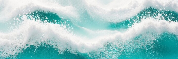 Noisy texture inspired by sea foam, white and turquoise speckles with soft gradient blending. Created with generative AI technology