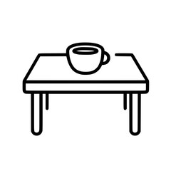 Table icon with a coffee cup, ideal for workspace or kitchen themes
