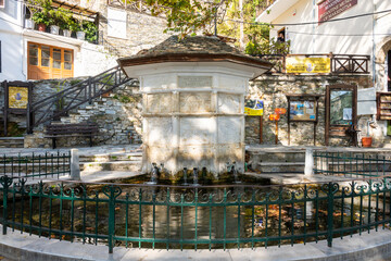 The carved marble fountain of the “Immortal Water” with the lion heads which gives a unique sensation when hearing the crystal waters gushing