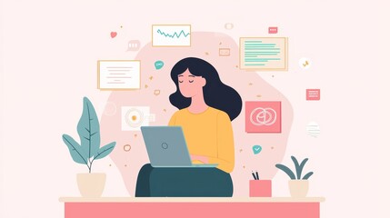 Marketer conducting a virtual meeting with clients discussing the benefits of ai in enhancing online brand presence