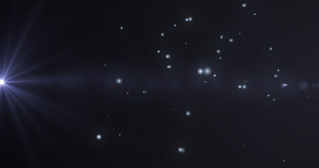 Shimmering Particles. Glittering shiny shimmering particles flare black background asset. Chirstmas background falling dust fairy happy new year 2025,2026. Cosmic clouds. Luxury overlay fluid bg.