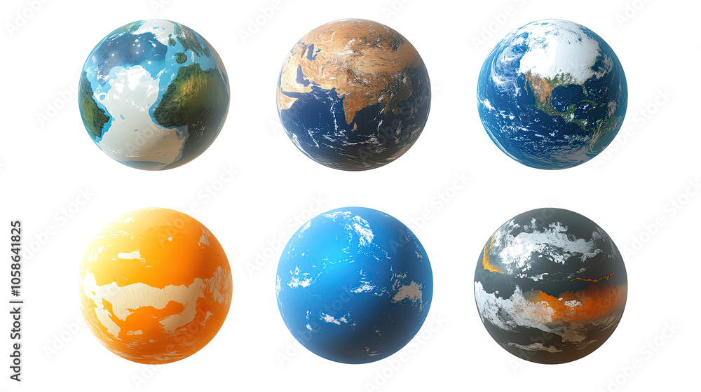 Poster visual representation of earth's climate change effects from space generative ai