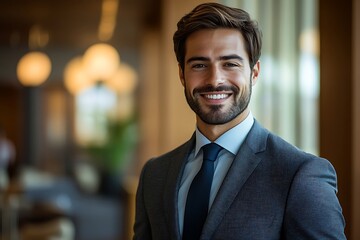 Confident Businessman in Suit - Headshot with Smile