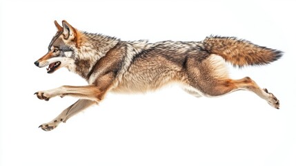 Obraz premium wolf attacking,running, jumping,action pose,tattoo, White background