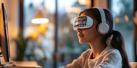 Student using ai-powered educational software to enhance learning experiences through personalized study plans and assessments