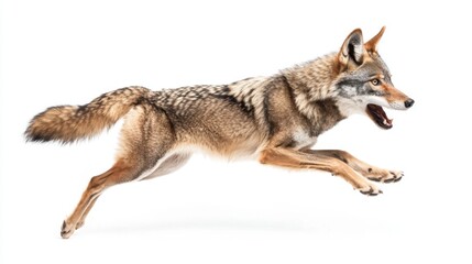 wolf attacking,running, jumping,action pose,tattoo, White background