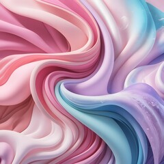 Flowing Pastel Abstract Artwork with Soft Pink, Blue, and Lavender Waves - Perfect for Modern, Calm, and Elegant Aesthetic Themes.