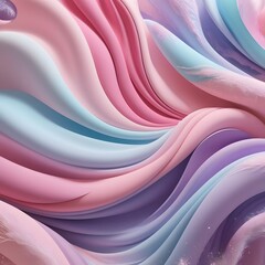 Flowing Pastel Abstract Artwork with Soft Pink, Blue, and Lavender Waves - Perfect for Modern, Calm, and Elegant Aesthetic Themes.