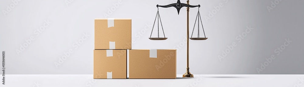 Poster a minimalist scene featuring a price tag and value icon balanced on either side of a scale, illustra