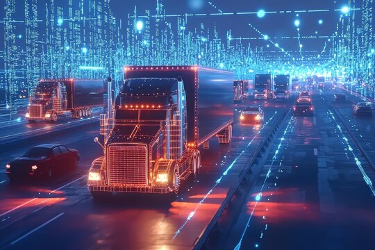 Ai algorithms analyzing traffic patterns to enhance route planning and reduce delivery times for freight trucks