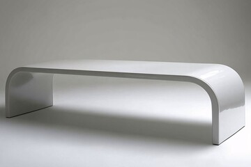 White Curved Bench: Modern Minimalist Furniture Design