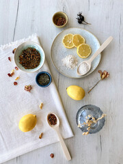 Cosmetic face mask on a plate