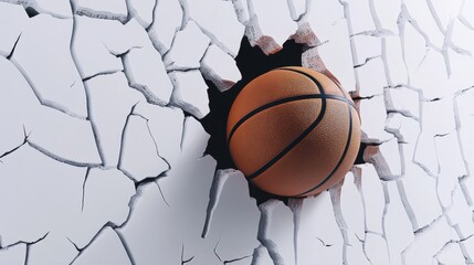 Basketball Breaking Through.