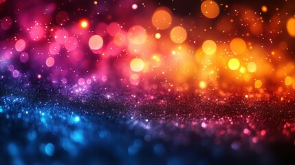 Obraz premium colorful spotlights illuminating a vibrant concert scene, creating an abstract background filled with dynamic lighting and energy. the vivid colors enhance the lively atmosphere of musical performance