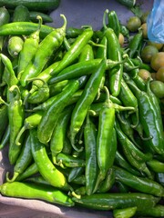 Green pepper in the market