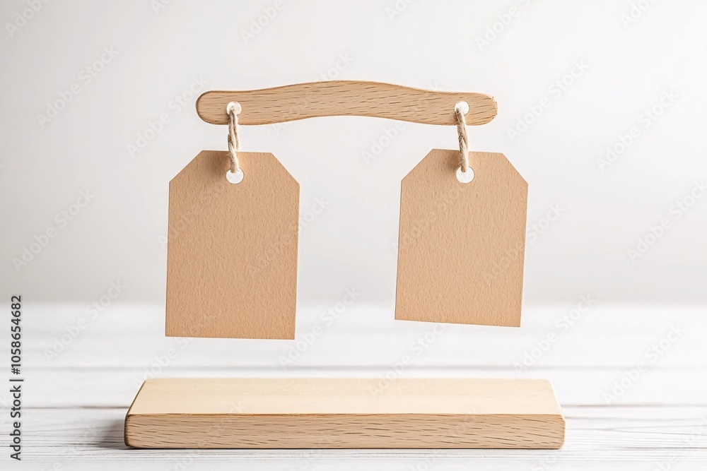 Poster a minimalist balance scale with price and value tags on each side, emphasizing the need for cost-ben