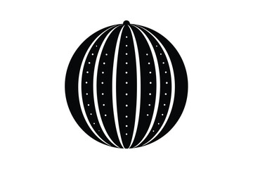 Watermelon Silhouette Vector Illustration: Minimalist Black and White Summer Fruit Icon for Fresh and Rustic Design
