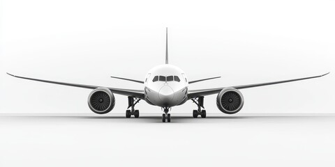 Airplane isolated on white background, no branding, detailed side view.