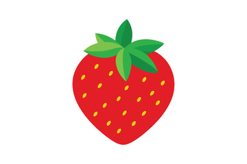 Red Strawberry Vector Illustration: Juicy, Vibrant Berry Art for Fresh, Organic, and Appetizing Design