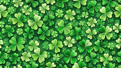 seamless St. Patrick background tile with shamrock panoramic