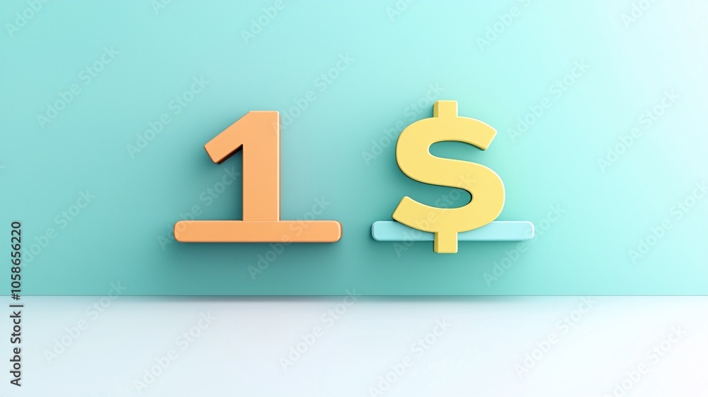 Aufkleber a minimalist scene with a price icon and a value icon placed side-by-side on a clean surface, repres