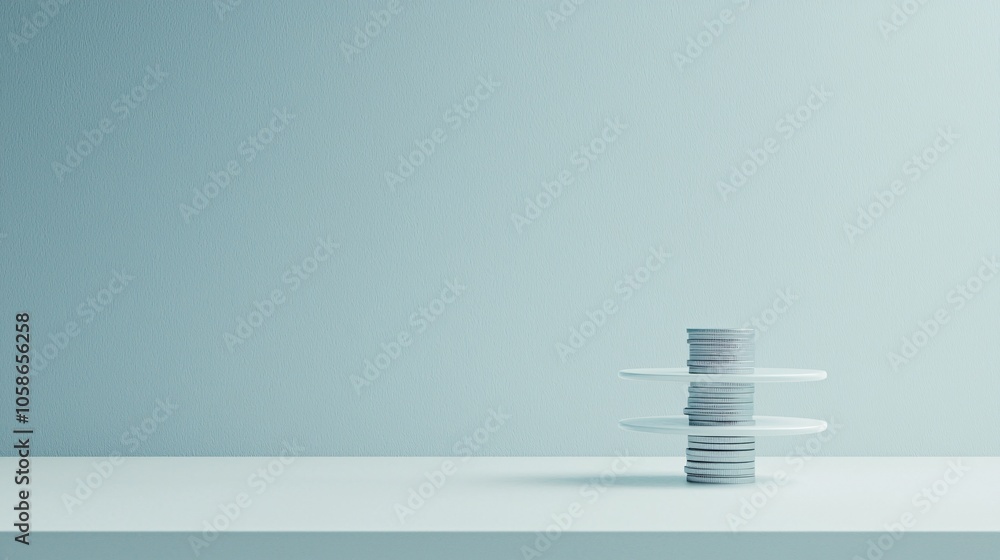 Aufkleber a minimalist scene with a price icon and a value icon placed side-by-side on a clean surface, repres