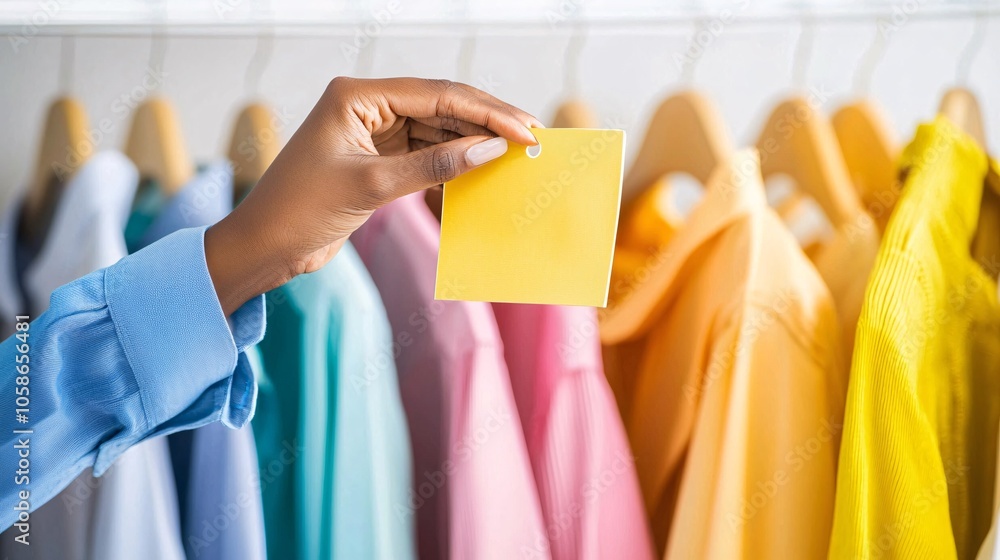 Poster a shopper carefully examines a price tag on an item in a store, symbolizing the balance between valu