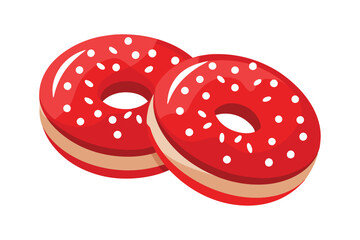 donut Chocolate Cake with Berries Vector: Decadent Dessert Illustration Featuring Fresh Fruit for Festive and Gourmet Designs