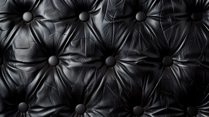 Fototapeta premium Panorama of black leather texture and background.