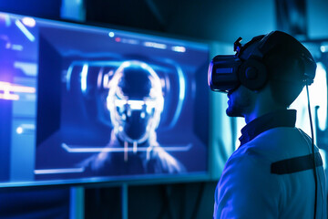 Virtual reality experience with user and digital display