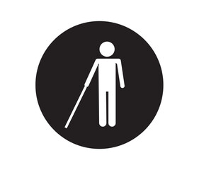 Useful icons for disabled persons. Disabled person icon set.	