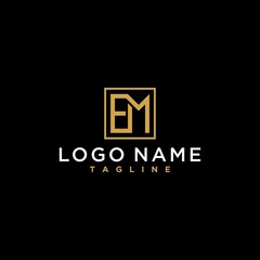 letter em or me luxury abstract initial square logo design inspiration