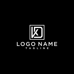 letter kd or dk luxury abstract initial square logo design inspiration